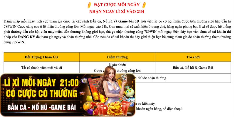 Cơn mưa lì xì - Quà đăng nhập mỗi ngày